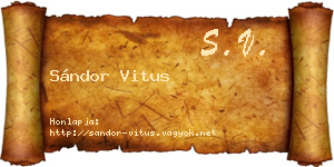 Sándor Vitus névjegykártya