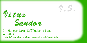 vitus sandor business card